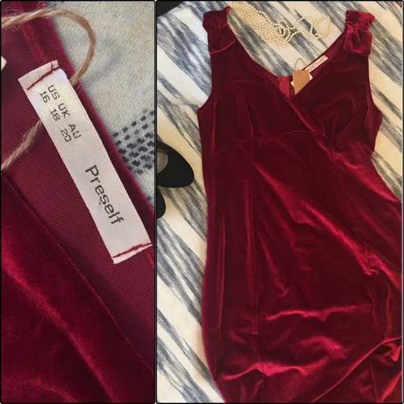 Preself Dresses & Skirts - Preself Boutique Red Velvet Dress